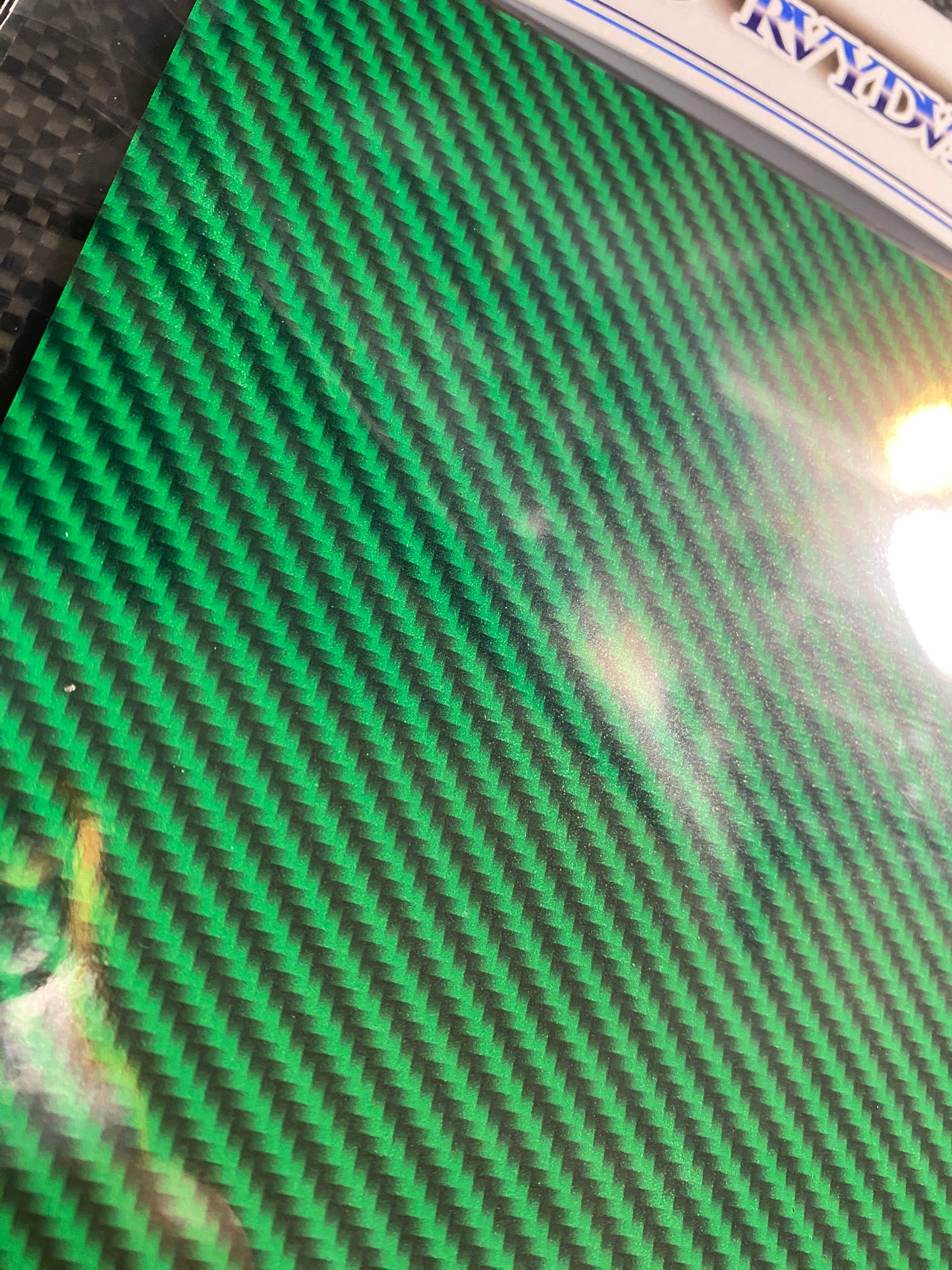 Colored carbon fiber hood graphic
