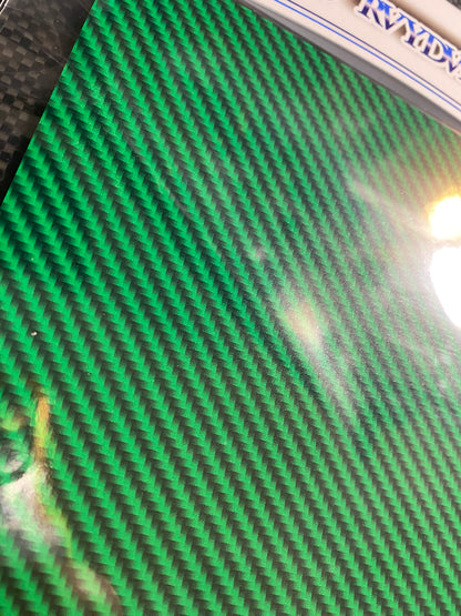 Colored carbon fiber hood graphic