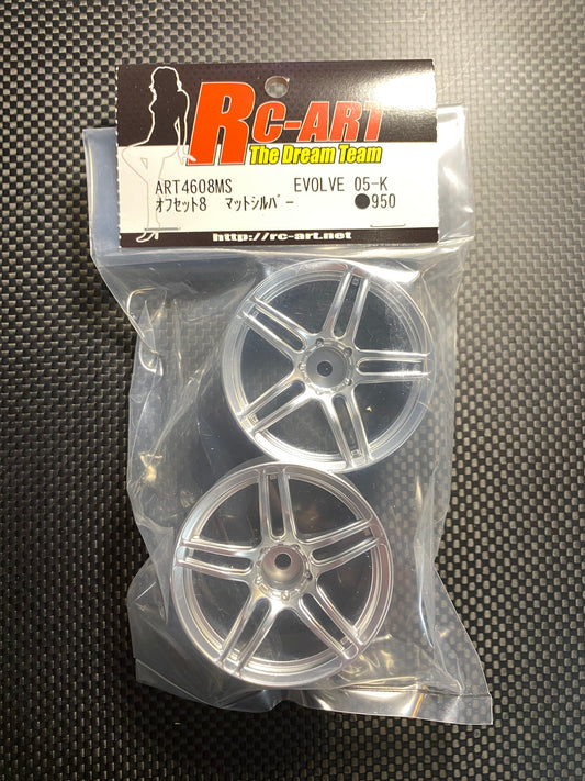 RC-Art EVOLVE 05-K MATTE SILVER 8mm offset