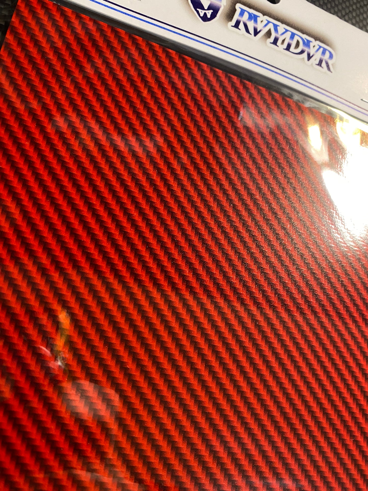 Colored carbon fiber hood graphic