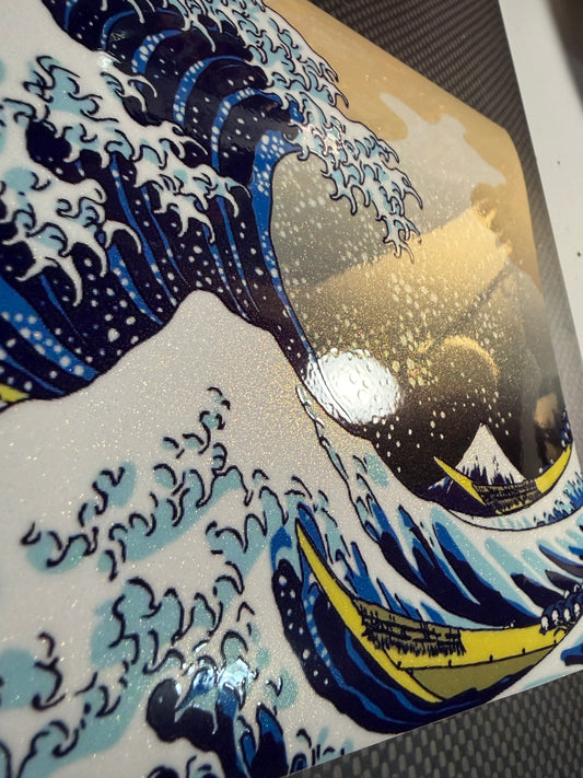 HOKUSAI WAVE hood graphic GOLD FLAKE VINYL